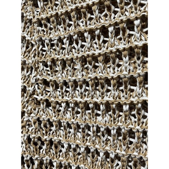 Sundance Sweater Women’s Medium Quinilla Open Knit Tan Crewneck Short Sleeve Top - Picture 4 of 8